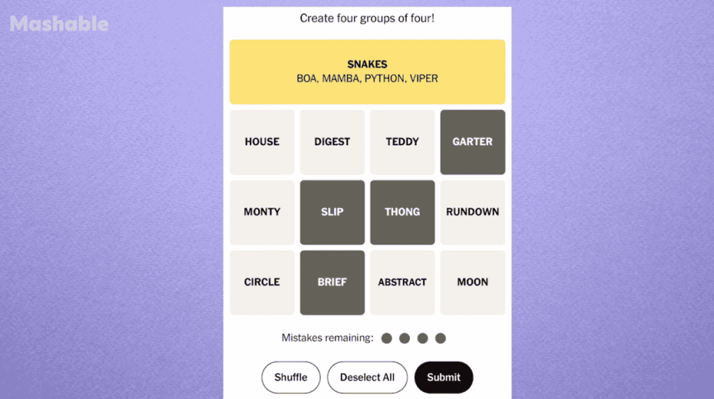 Mashable connections hint today
