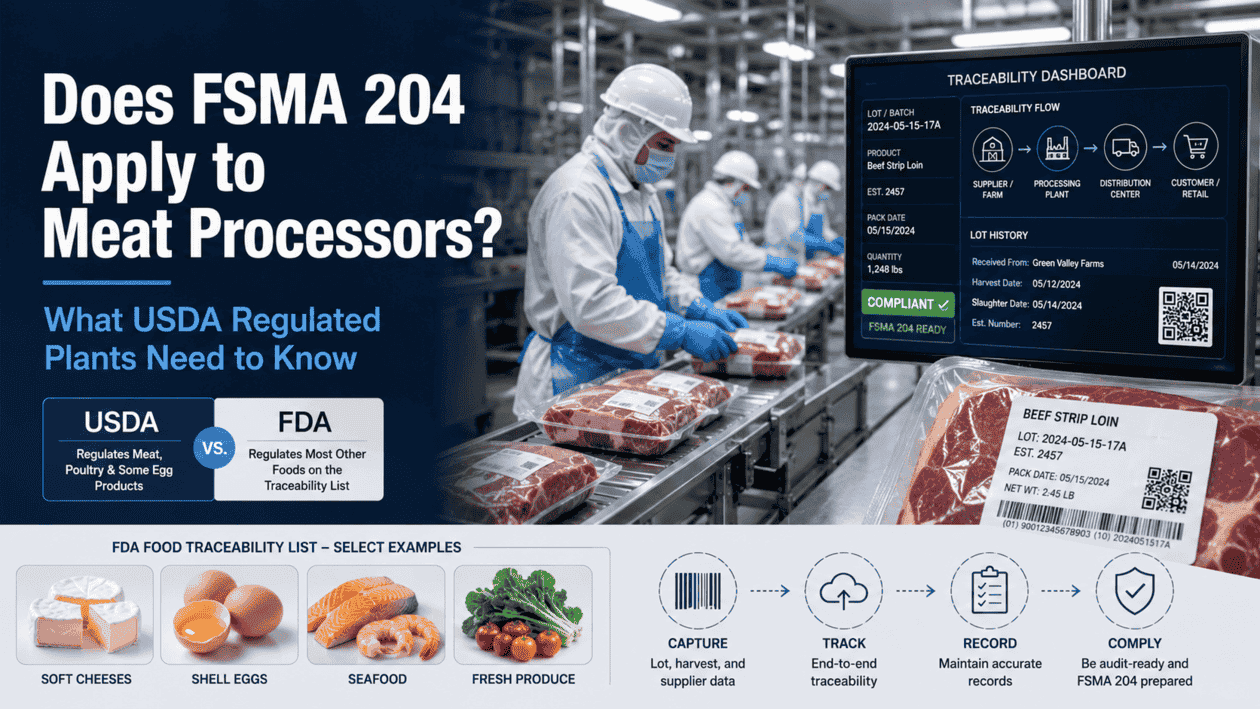 Does FSMA 204 Apply to Meat Processors? What USDA-Regulated Plants Need to Know